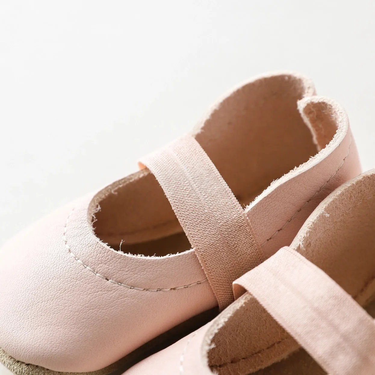 Baby Leather Mary Janes, Blush