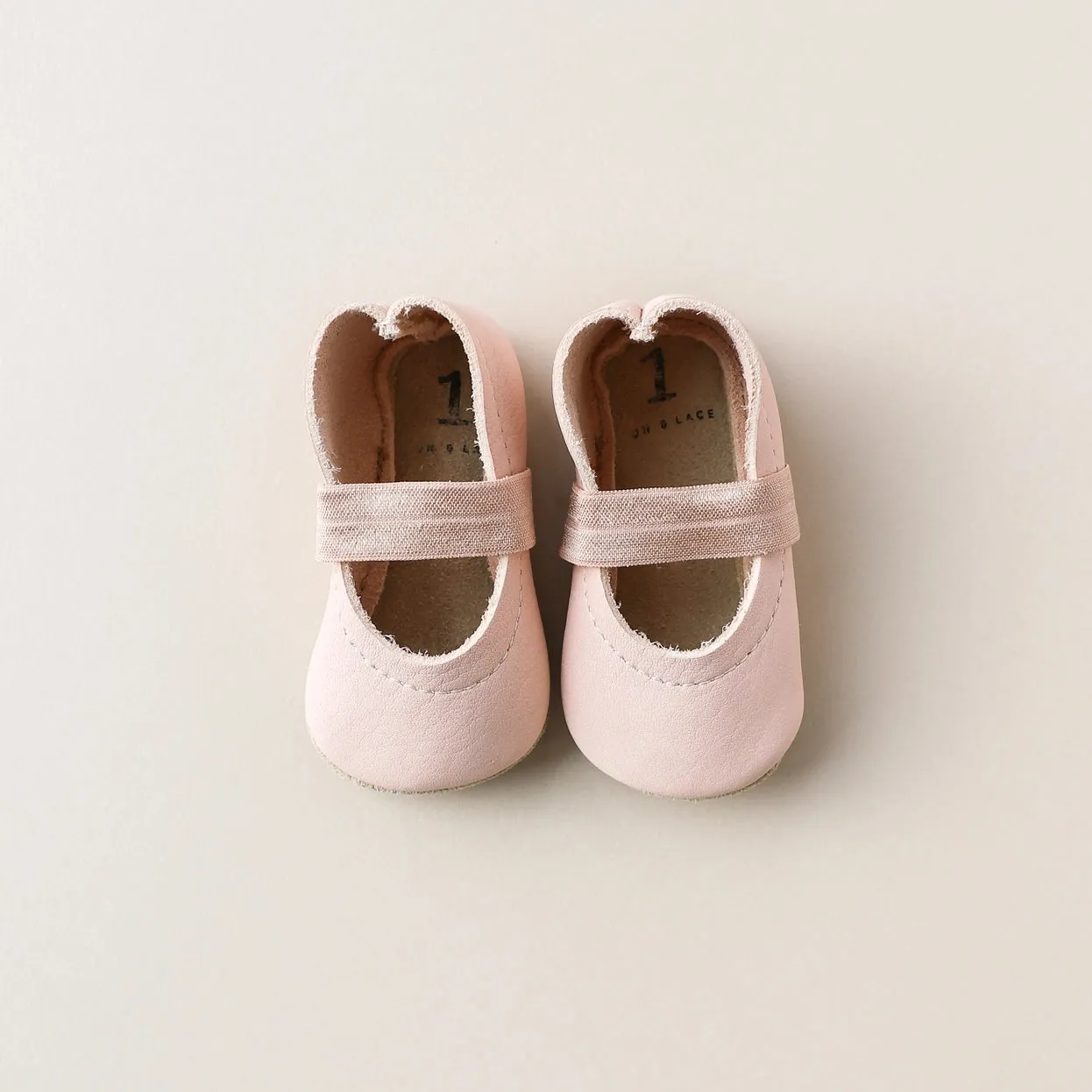 Baby Leather Mary Janes, Blush