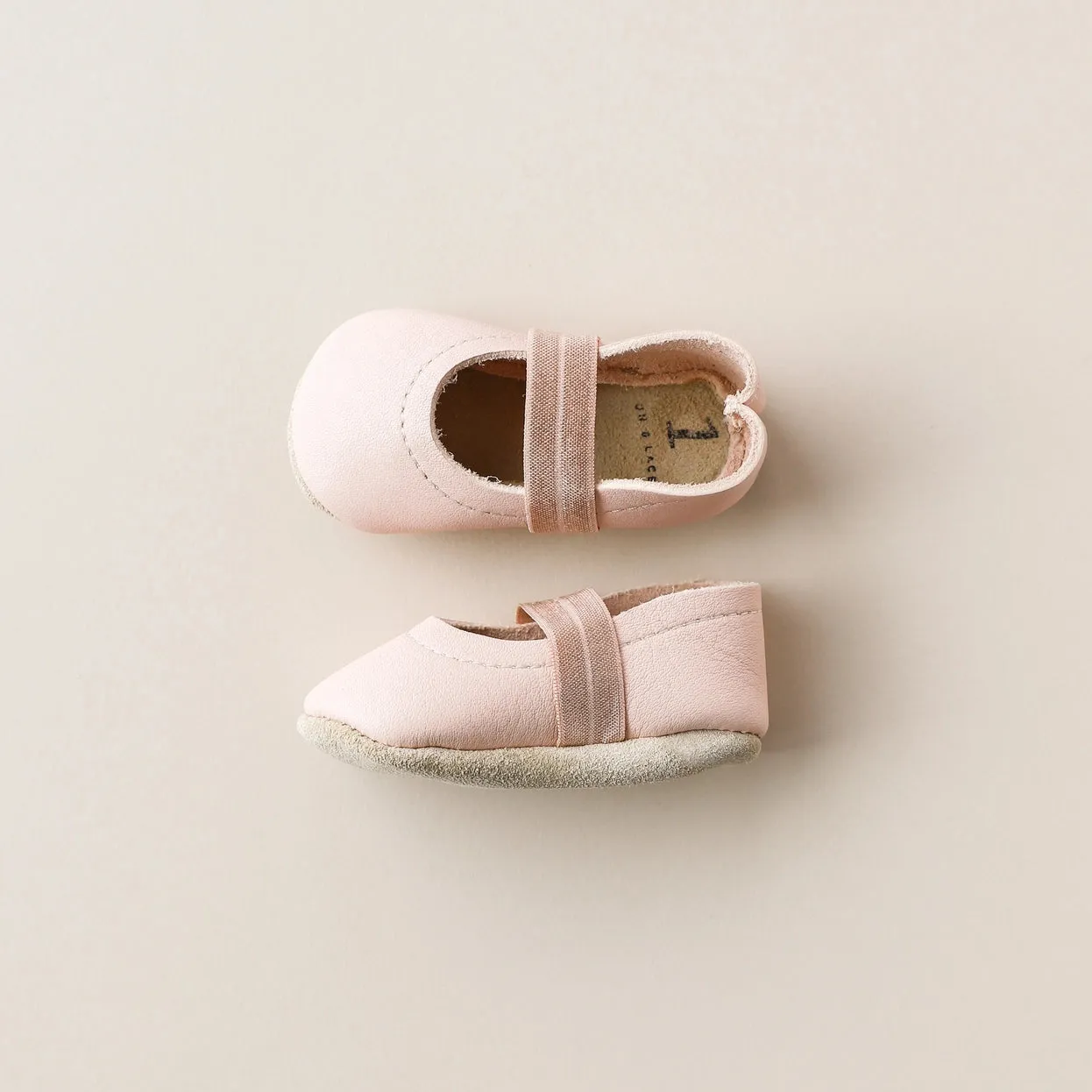 Baby Leather Mary Janes, Blush