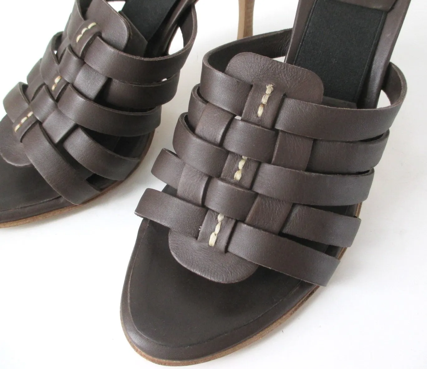 Bernardo Chocolate Leather Springolator Slides Mules 7