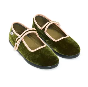 BONTON Snap Mary Janes, Olive