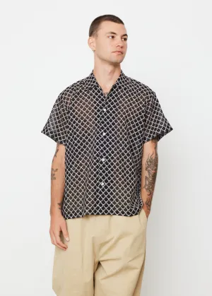 Embroidered Sheer Siren Short Sleeve Shirt
