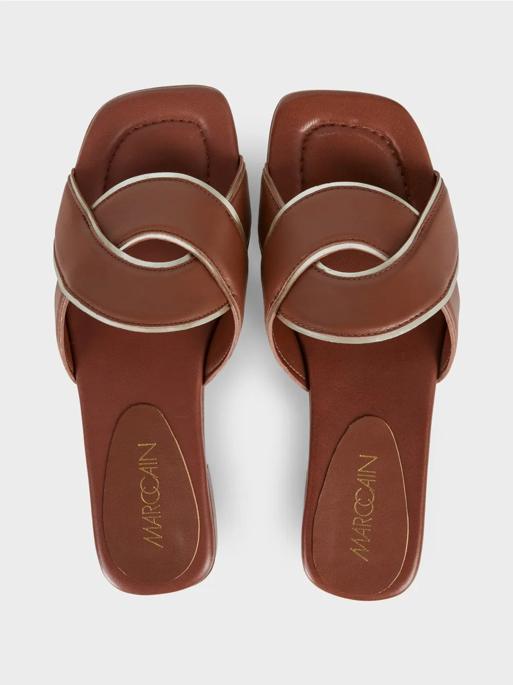 eye-catching leather mules