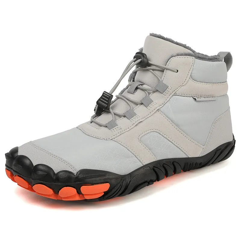 Fleece-lined Water-repellent Five-finger Snow Boots Thermal Non-slip Cotton-padded Shoes