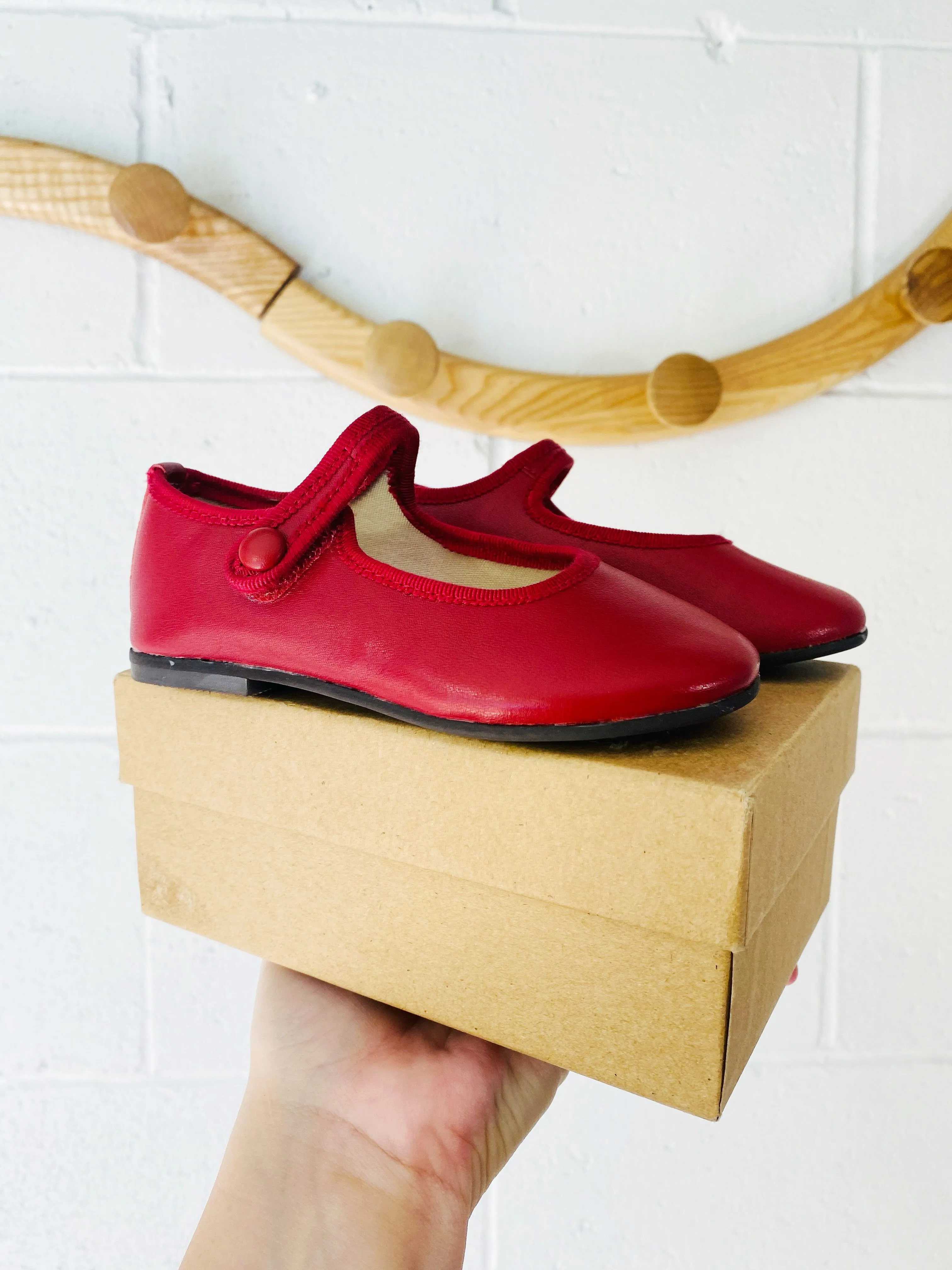 Fleurisse Red Mary Janes, size 8 (24)