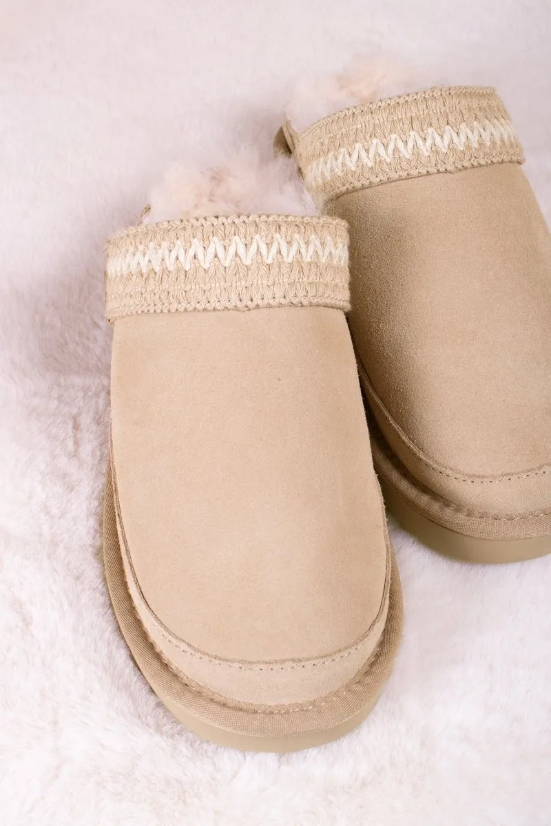 Hallie Sheepskin Multiway Slippers in Beige