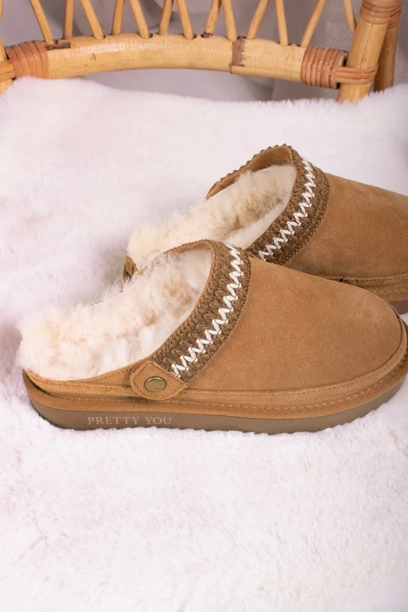 Hallie Sheepskin Multiway Slippers in Chestnut