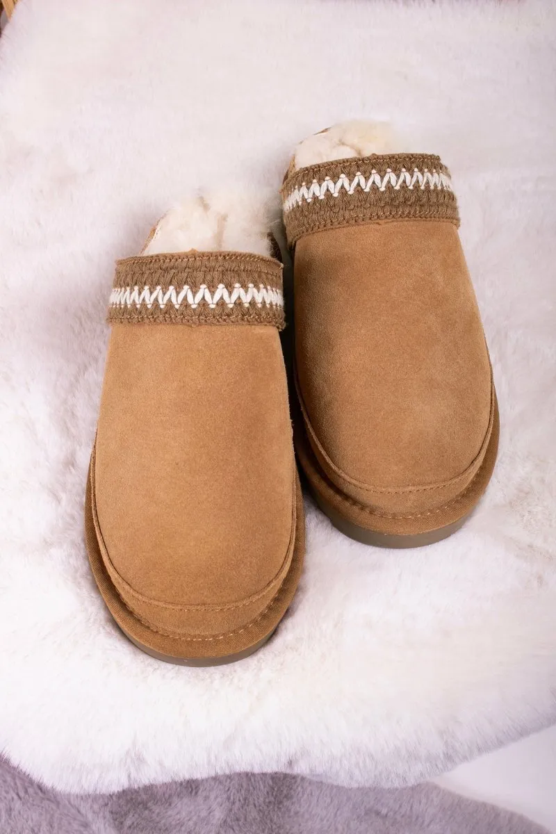 Hallie Sheepskin Multiway Slippers in Chestnut