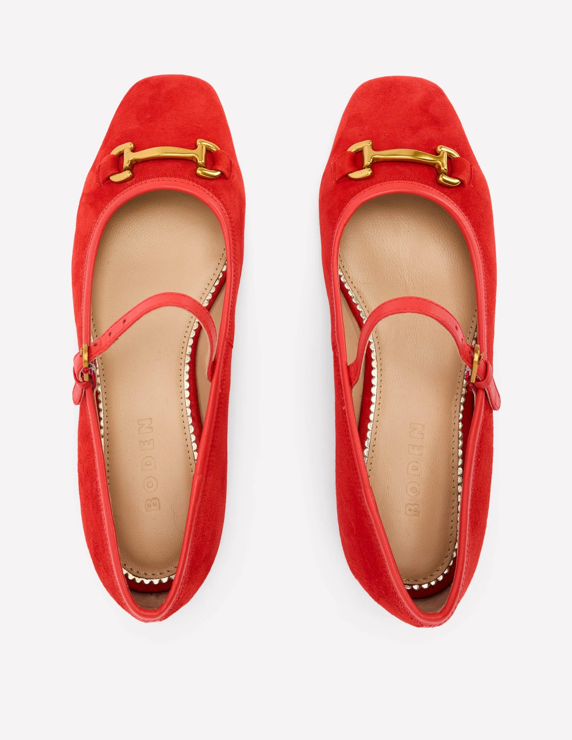 Iris Snaffle Mary Jane Flats-Red