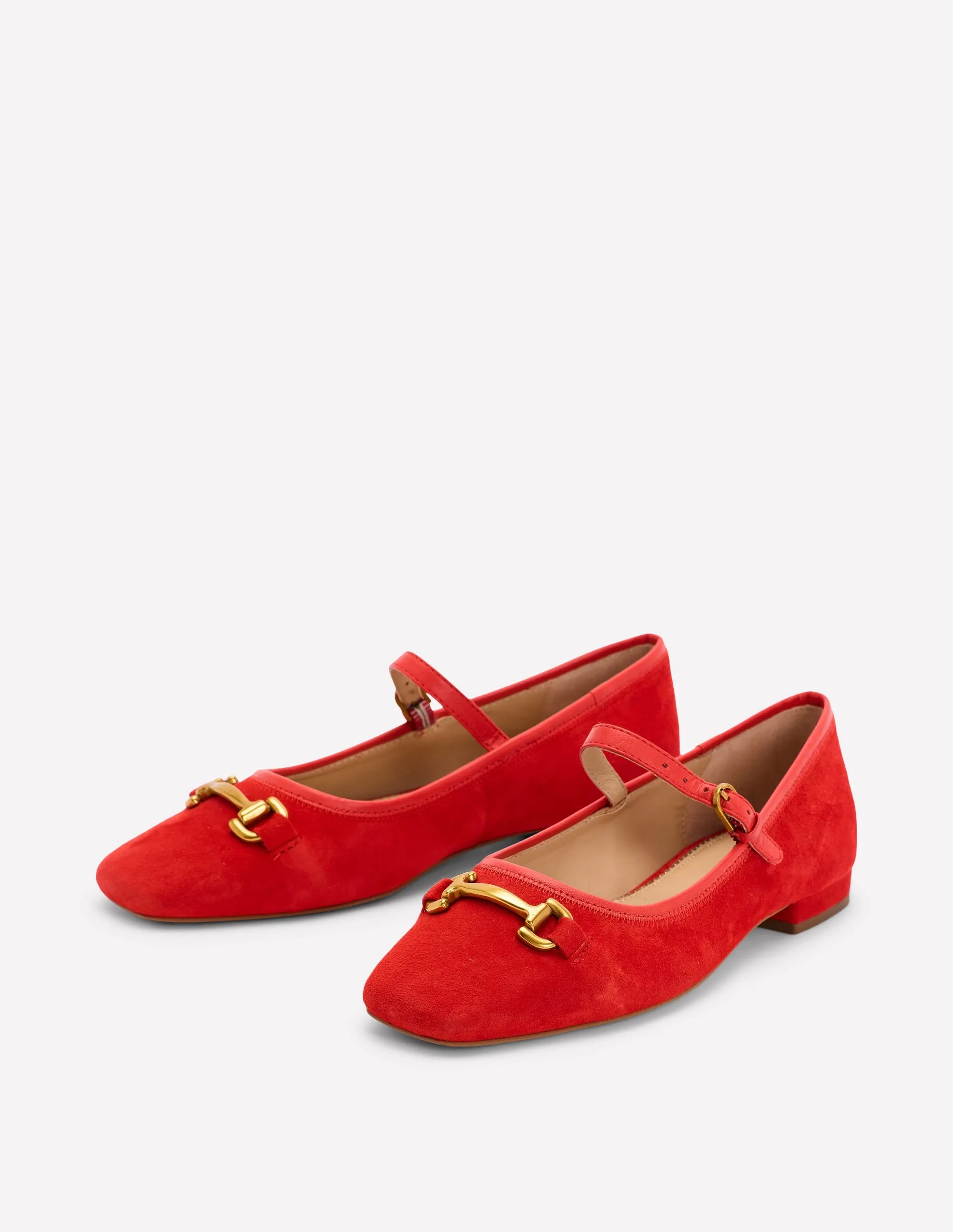 Iris Snaffle Mary Jane Flats-Red
