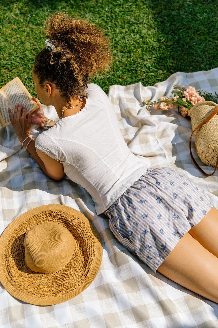 Laila Shorts - Provence Stripe