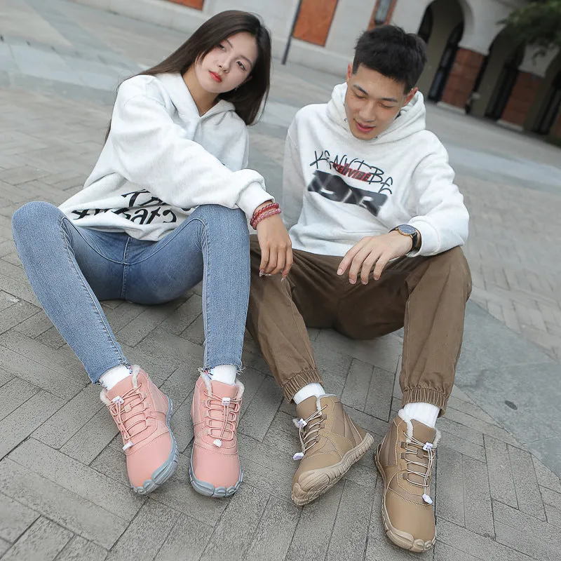 Outdoor Snow Boots Non-slip Waterproof Fleece-lined Insulated Cotton-padded Shoes