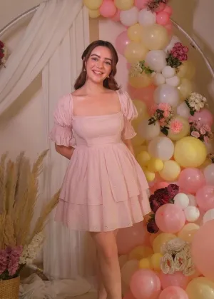 Pixie Baby Pink Schiffli Puff Corset Dress CL