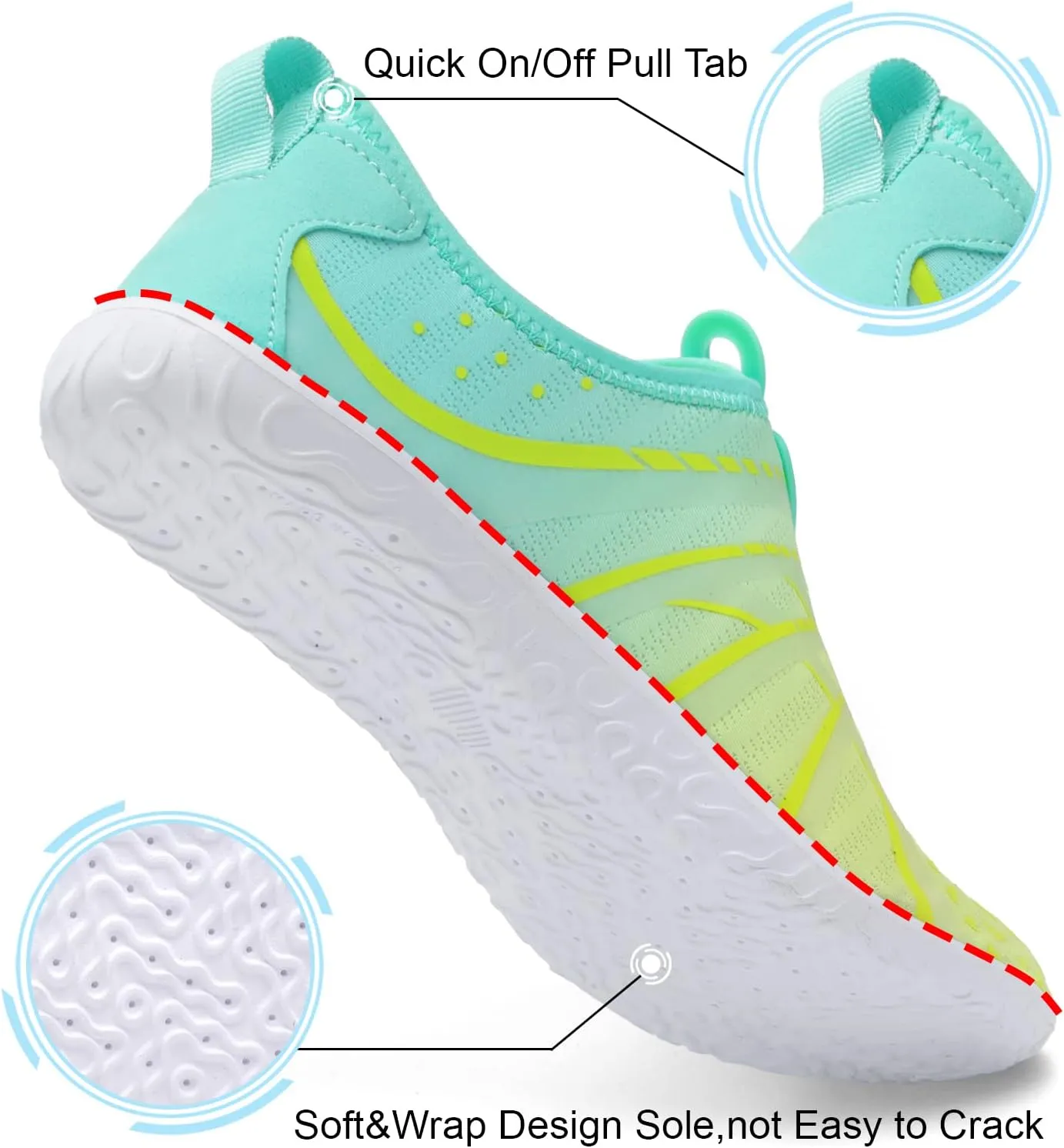 Spesoul Womens and Mens Water Shoes Breathable Quick Dry Soft Barefoot Aqua Socks for Hiking Swim Beach Surf Yoga Sport